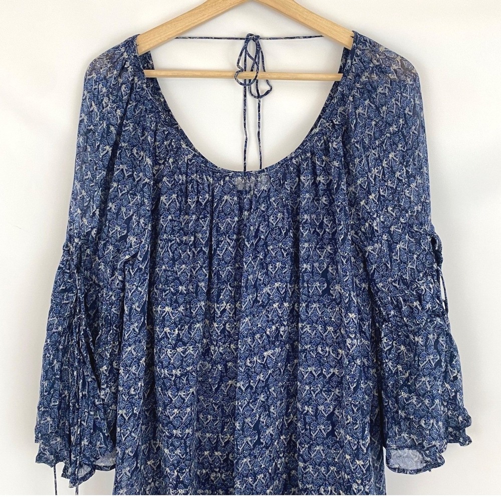 Lucky Brand Blue Floral Scoop-Neck Mini Dress - Picture 4 of 9